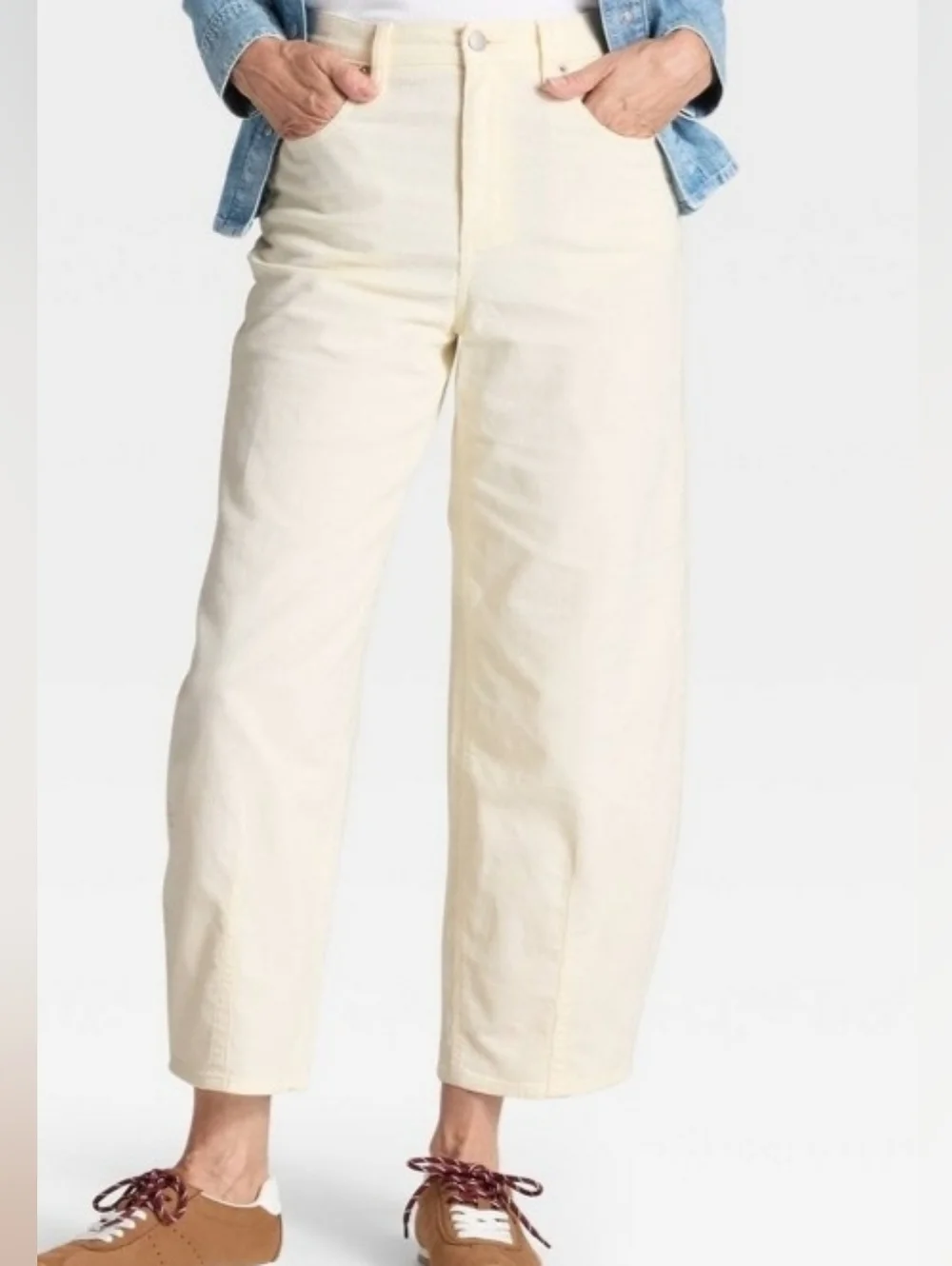 Universal Thread Cream Corduroy Wide-Leg Pants C383 - Picture 3 of 7